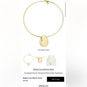 Robert Lee Morris Soho Sculpted Dome Pendant Wire Collar Necklace